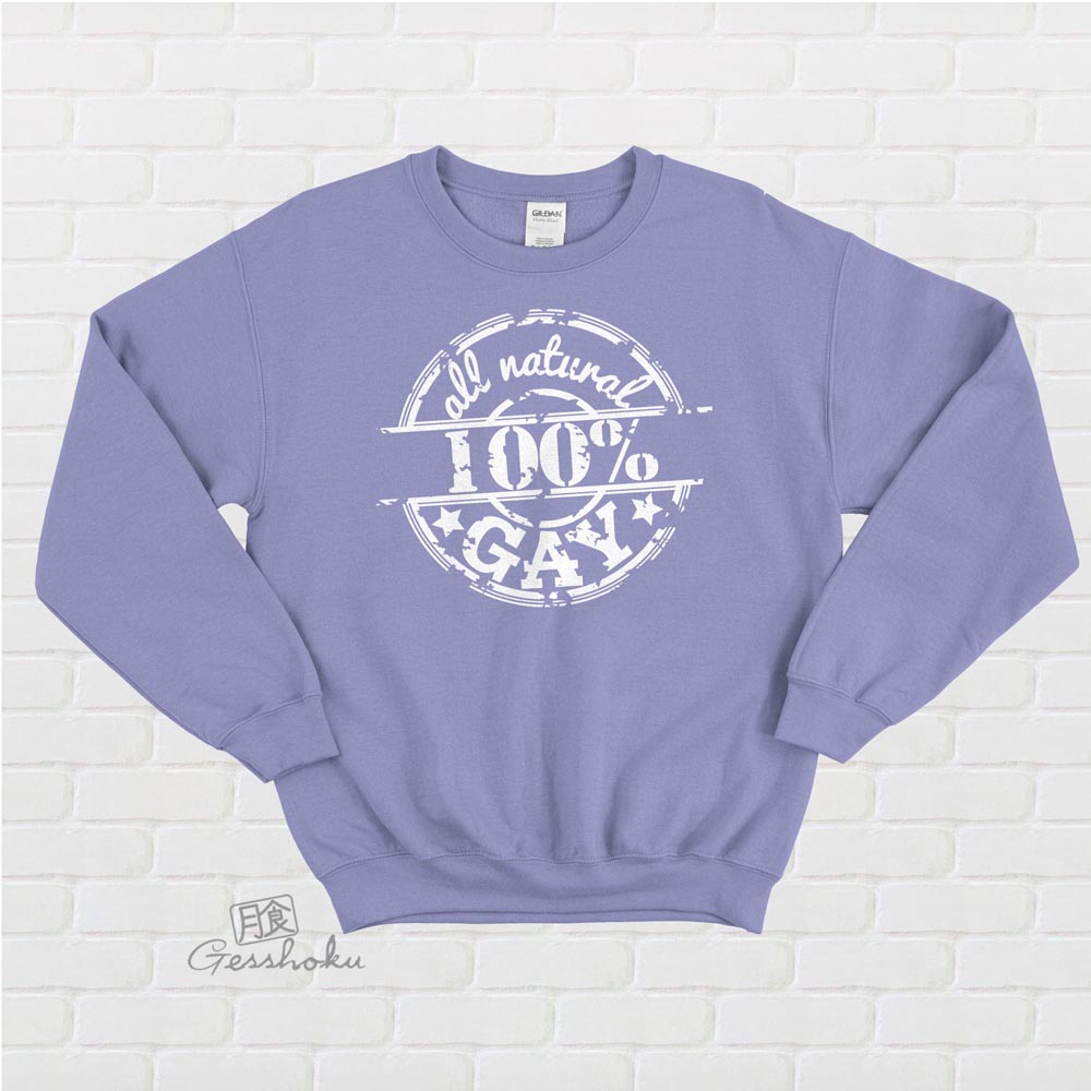 100% All Natural Gay Crewneck Sweatshirt - Violet