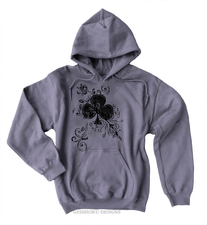 Ace of Clovers Pullover Hoodie - Charcoal Grey