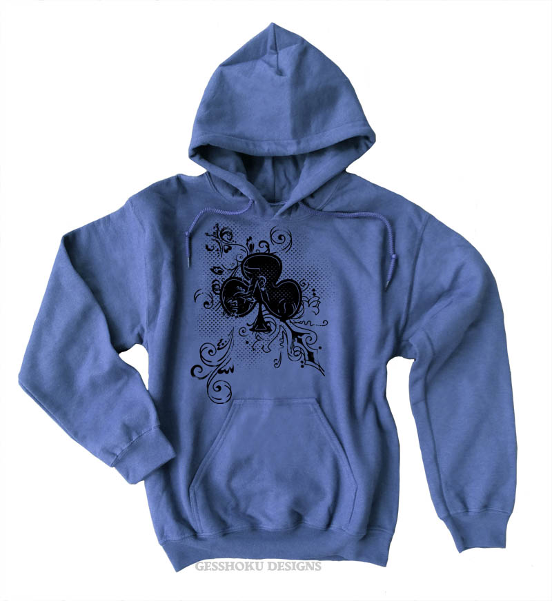 Ace of Clovers Pullover Hoodie - Heather Blue