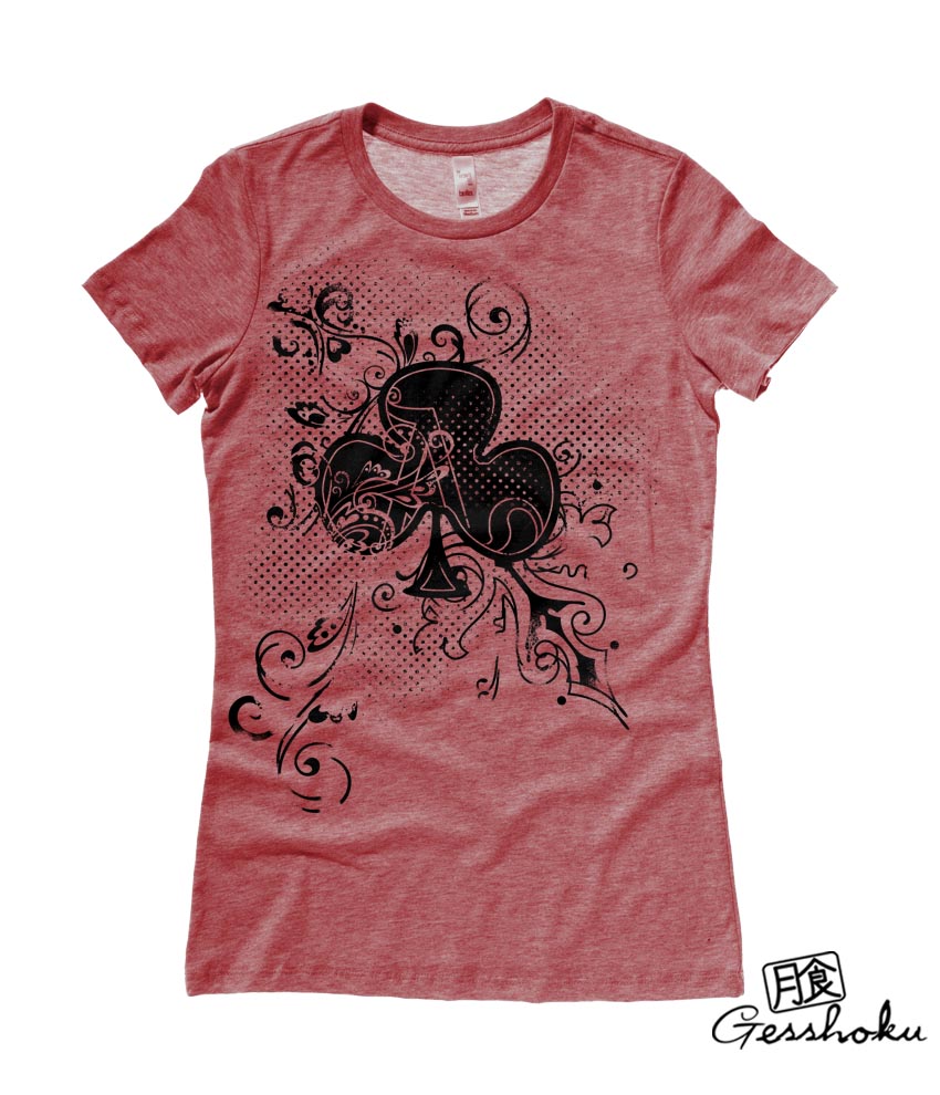 Ace of Clovers Ladies T-shirt - Heather Red