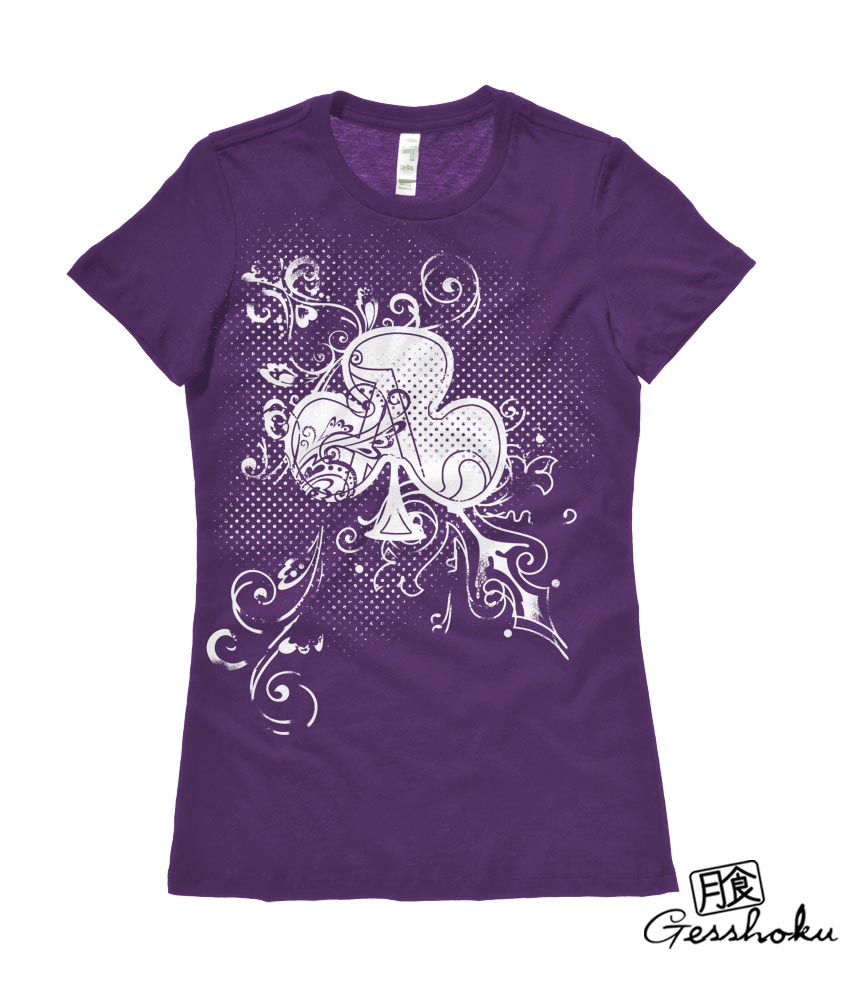 Ace of Clovers Ladies T-shirt - Purple