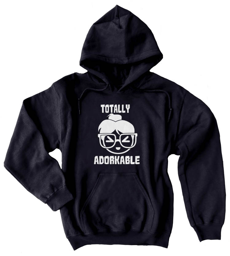 Totally Adorkable Pullover Hoodie - Black