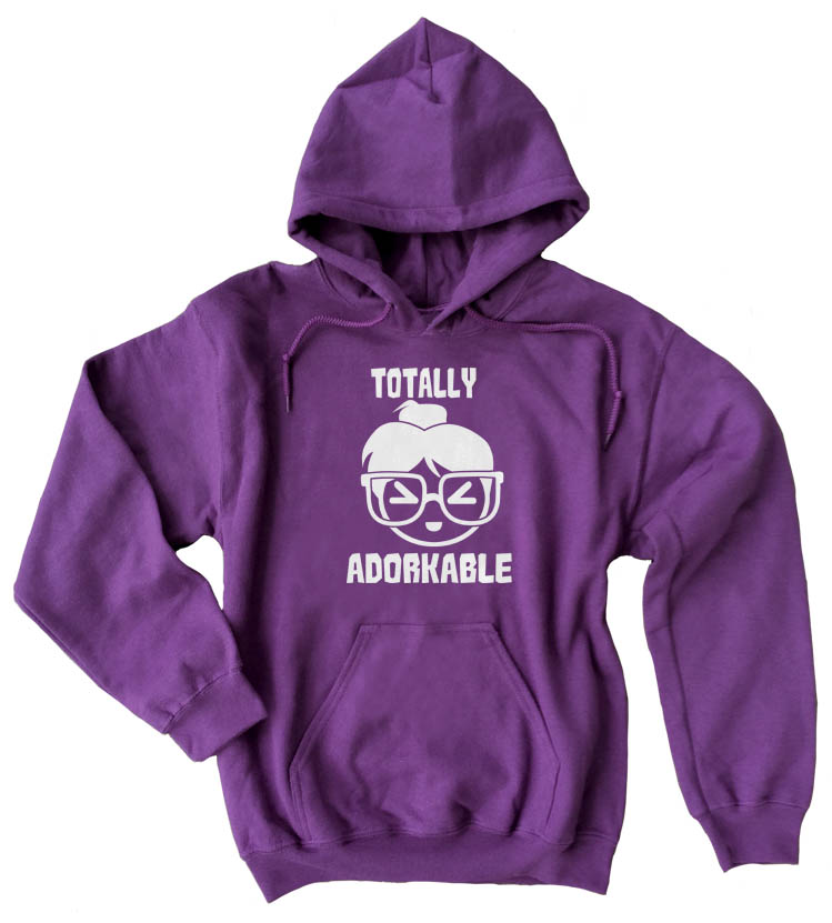 Totally Adorkable Pullover Hoodie - Purple