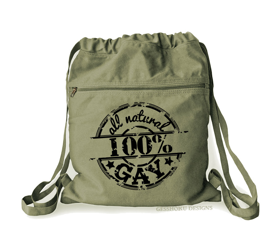 100% All Natural Gay Cinch Backpack - Khaki Green