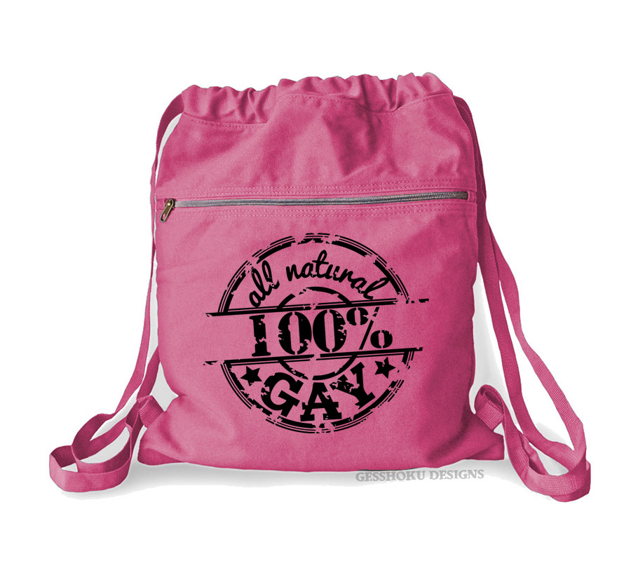 100% All Natural Gay Cinch Backpack - Raspberry