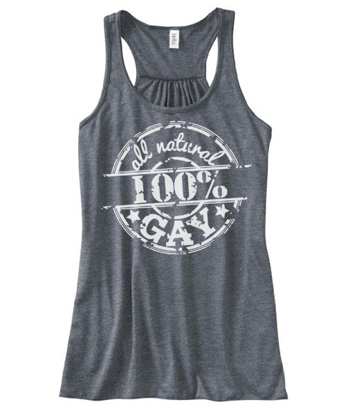 100% All Natural Gay Flowy Tank Top - Charcoal Grey