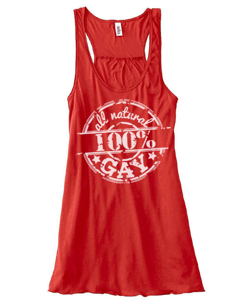 100% All Natural Gay Flowy Tank Top - Red