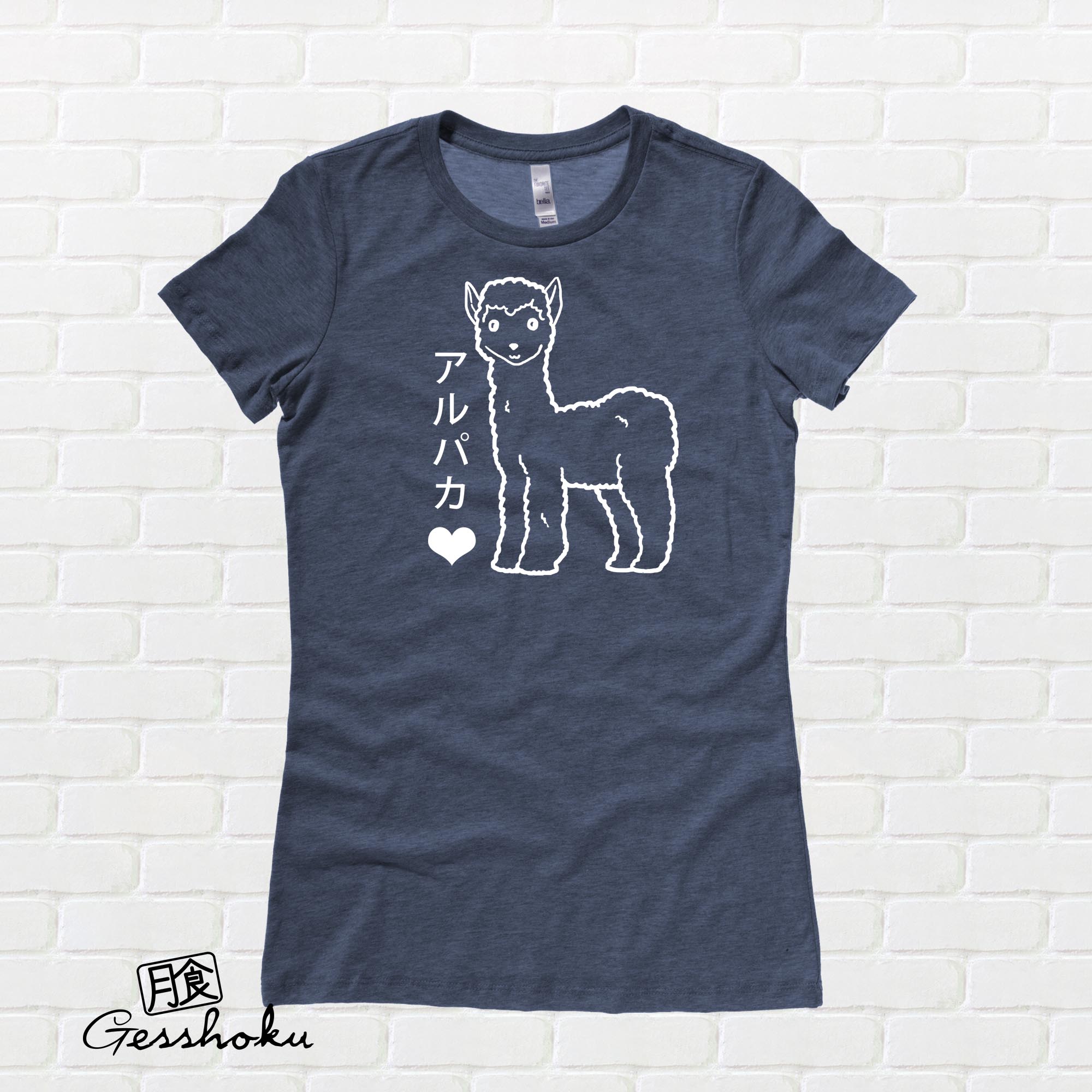 Alpaca Love Ladies T-shirt - Heather Navy