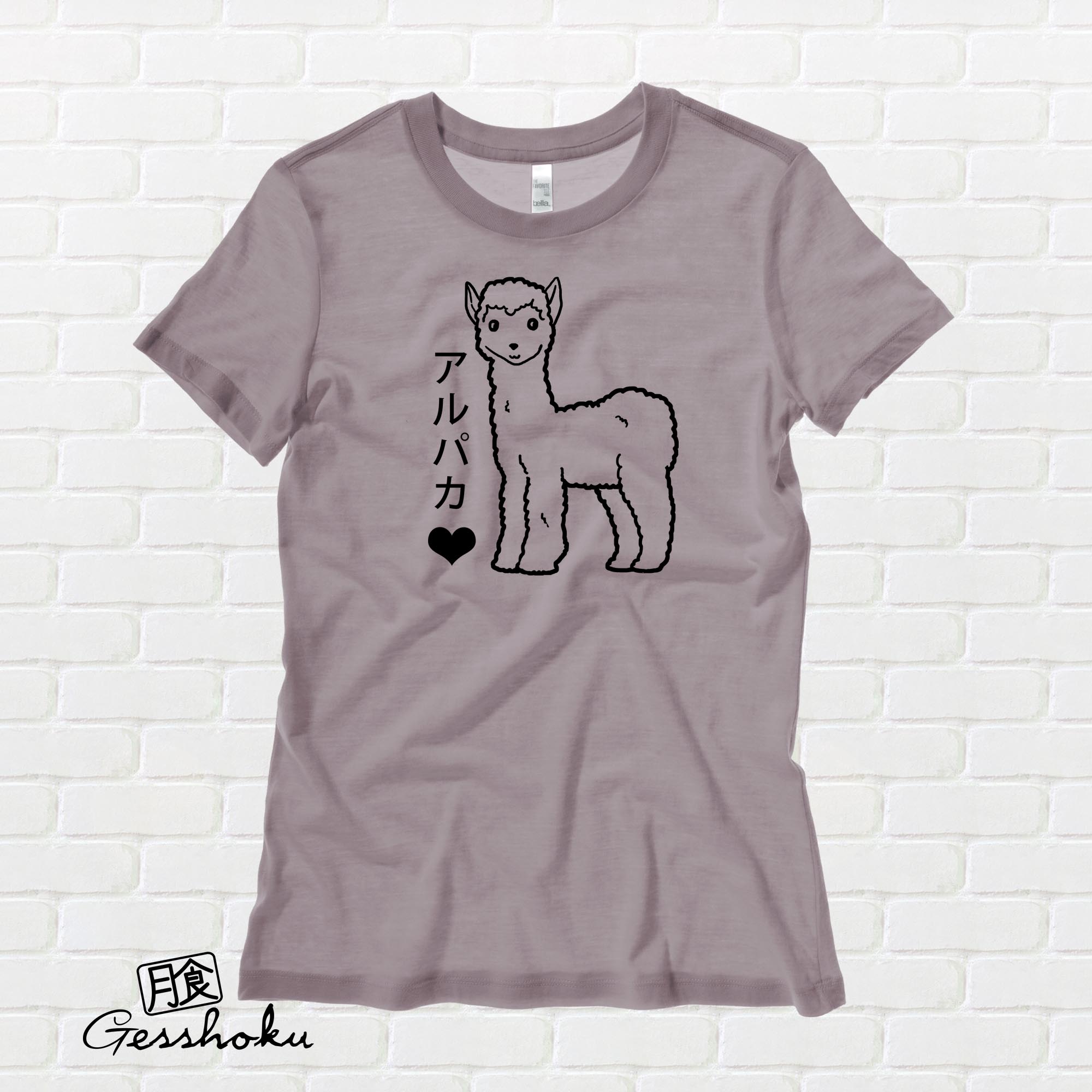 Alpaca Love Ladies T-shirt - Pebble Brown
