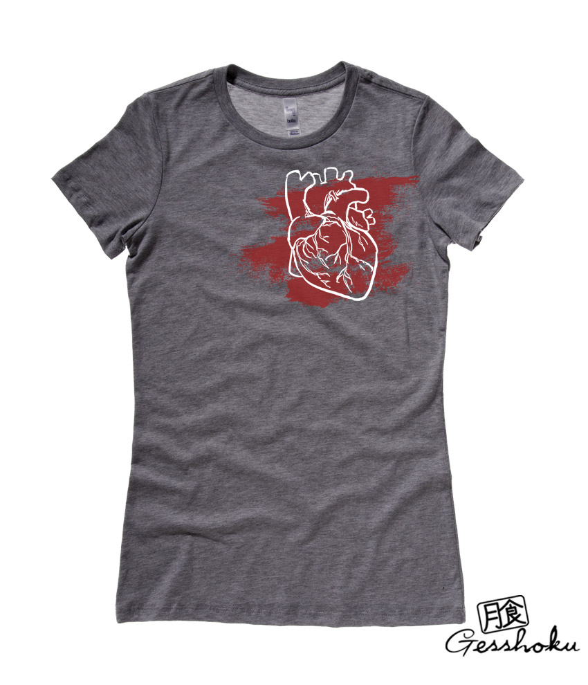 Laid My Heart Bare Ladies T-shirt - Charcoal Grey