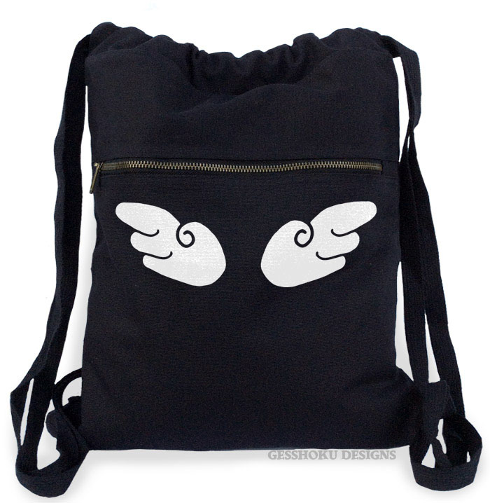 Angel Wings Cinch Backpack - Black