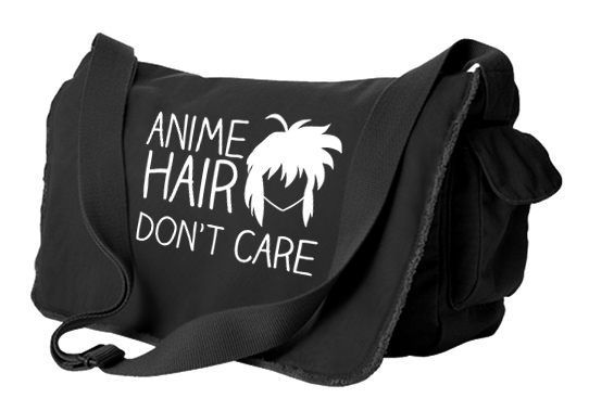 Anime Hair, Don't Care Messenger Bag - Black