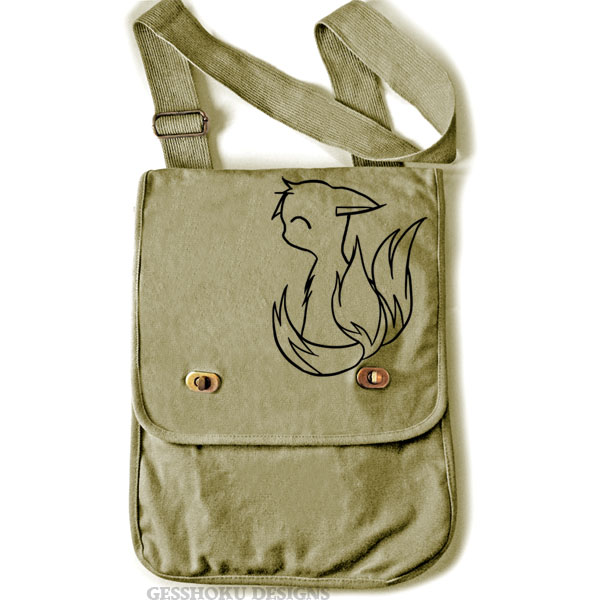 3-Tailed Baby Kitsune Field Bag - Khaki Green