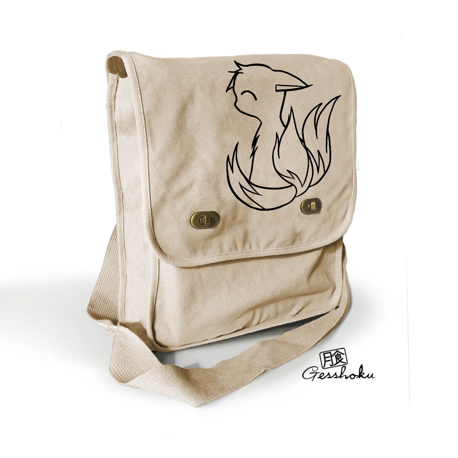 3-Tailed Baby Kitsune Field Bag - Natural