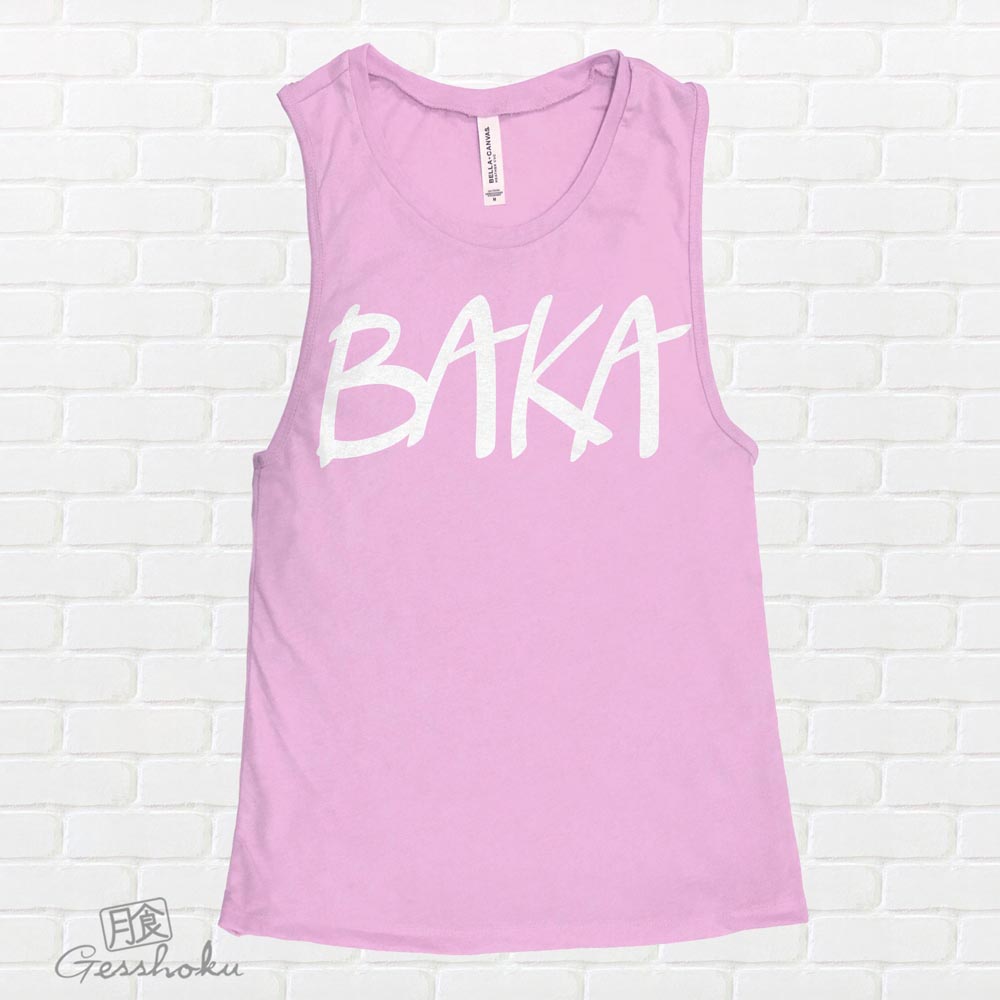 BAKA (text) Sleeveless Tank Top - Lilac