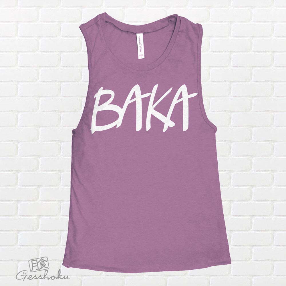 BAKA (text) Sleeveless Tank Top - Purple