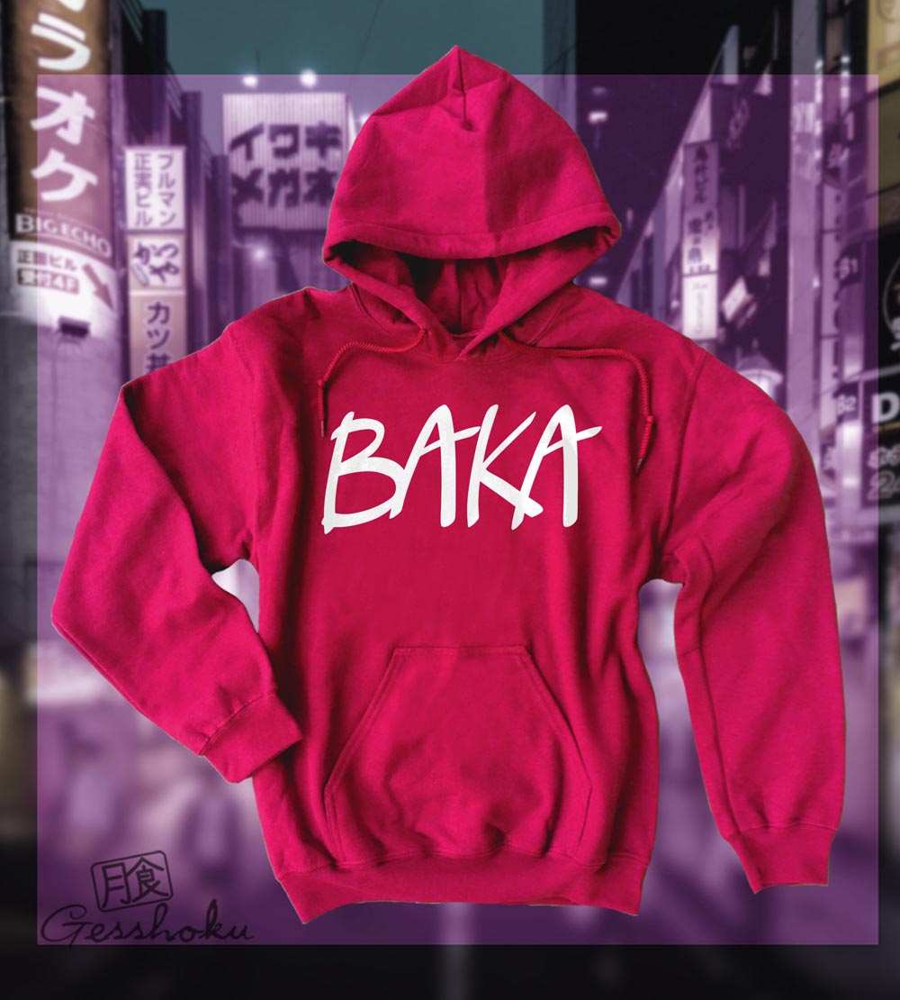 Baka (text) Pullover Hoodie - Red