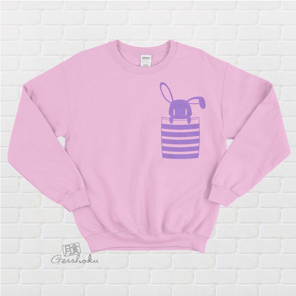 Bunny in My Pocket Crewneck Sweatshirt - Light Pink