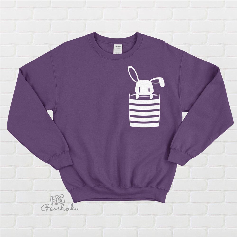 Bunny in My Pocket Crewneck Sweatshirt - Purple