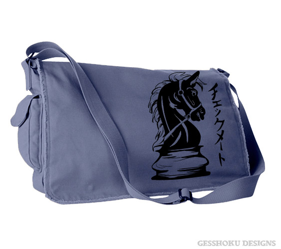 Checkmate Knight Messenger Bag - Denim Blue