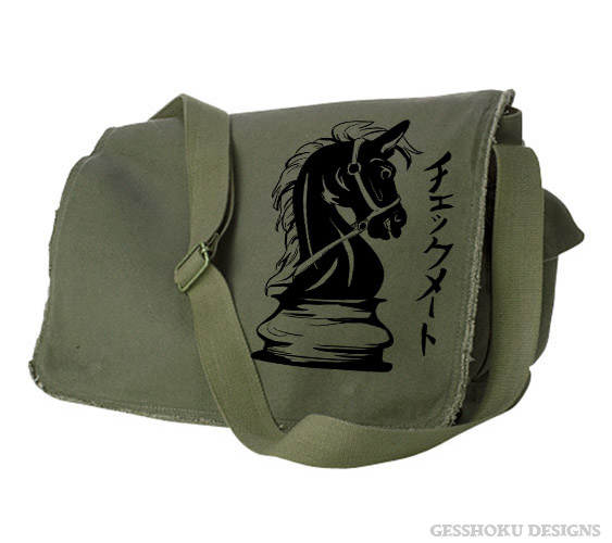 Checkmate Knight Messenger Bag - Khaki Green