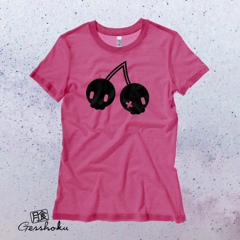 Cherry Skulls Ladies T-shirt - Hot Pink