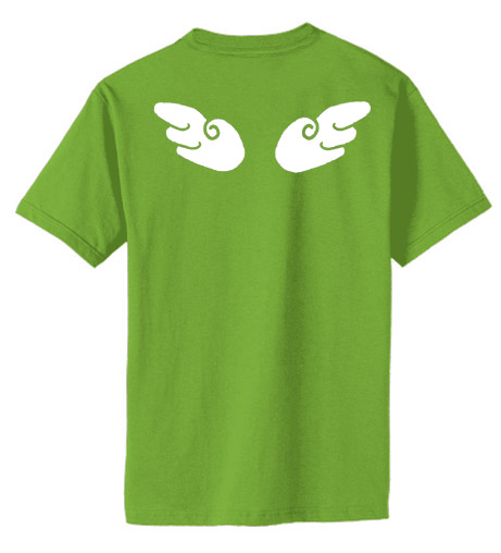 Chibi Angel Wings T-shirt - Lime Green
