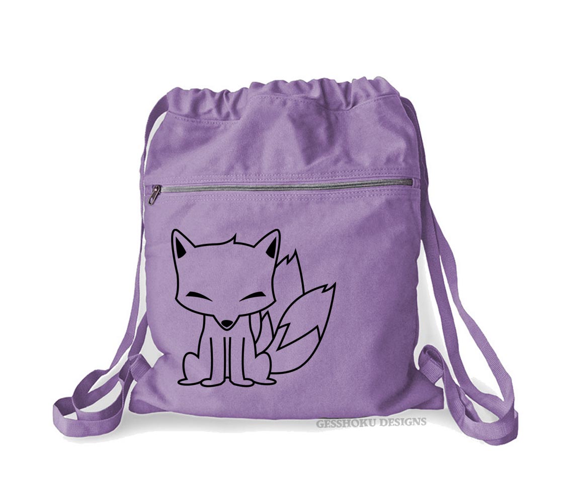 Chibi Kitsune Cinch Backpack - Purple