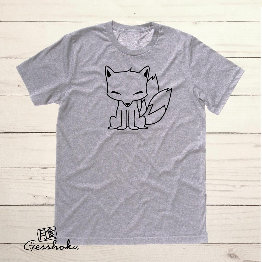 Chibi Kitsune T-shirt - Light Grey