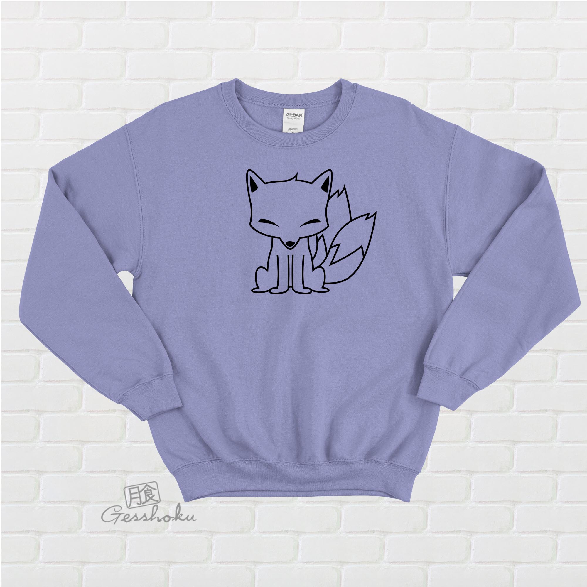 Chibi Kitsune Crewneck Sweatshirt - Violet