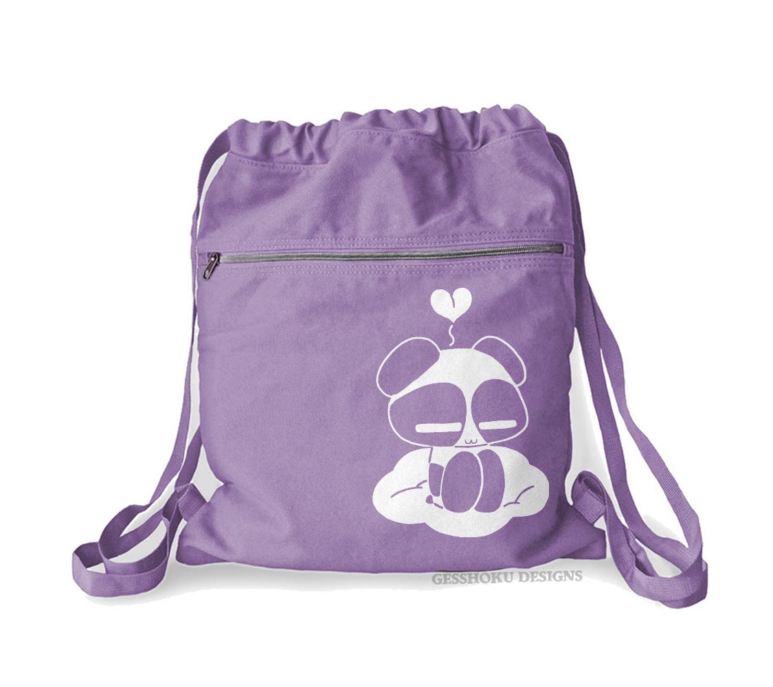 Chibi Goth Panda Cinch Backpack - Purple