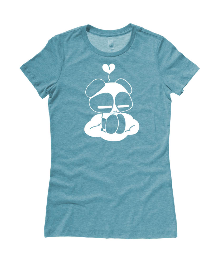 Chibi Goth Panda Ladies T-shirt - Teal