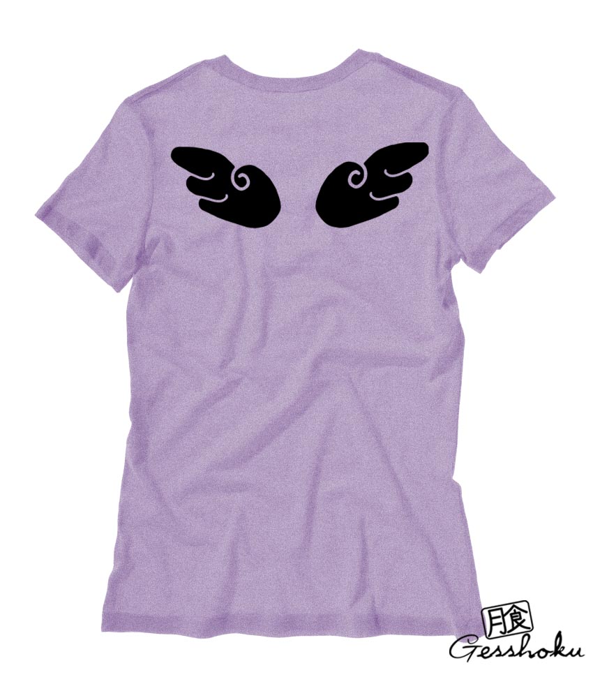Chibi Angel Wings Ladies T-shirt - Heather Purple