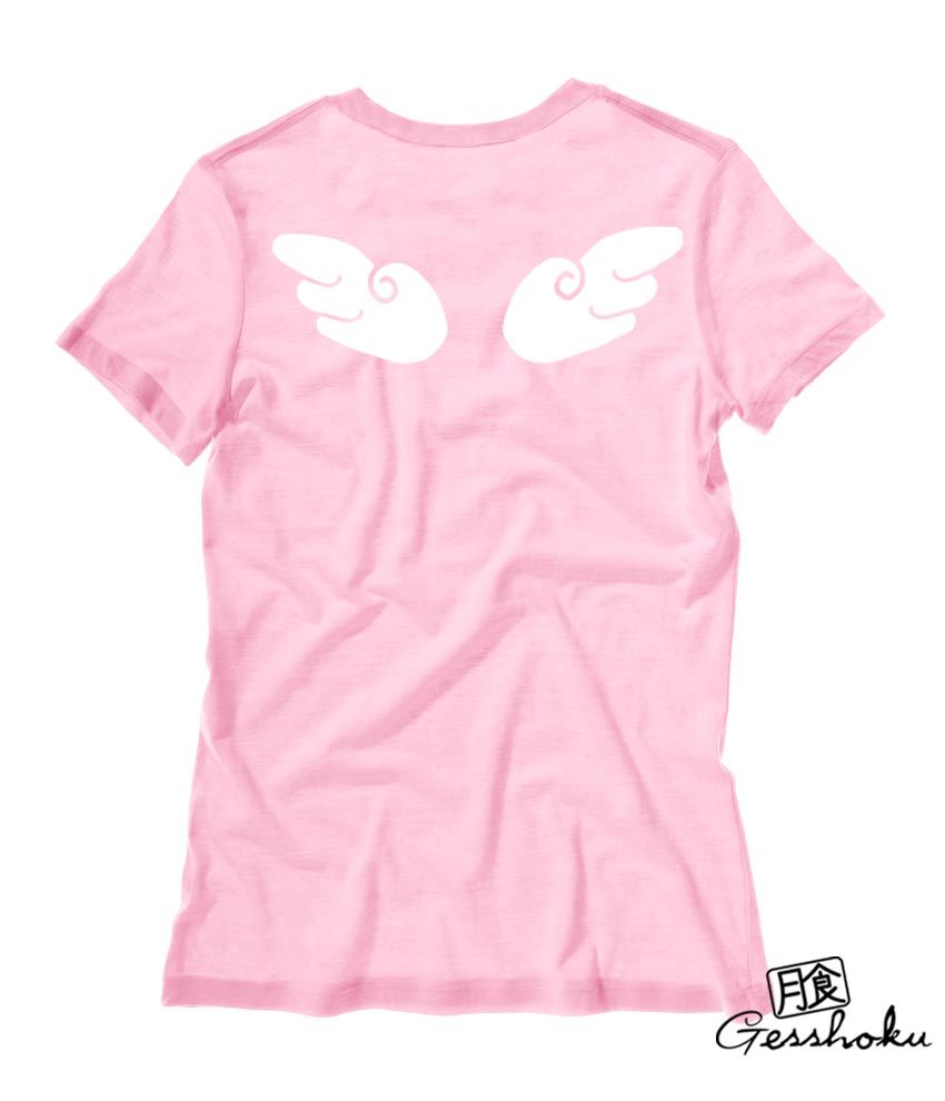 Chibi Angel Wings Ladies T-shirt - Light Pink