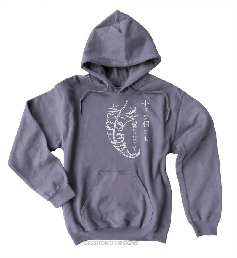 Chiisana Hane ~ Feathers Pullover Hoodie - Charcoal Grey