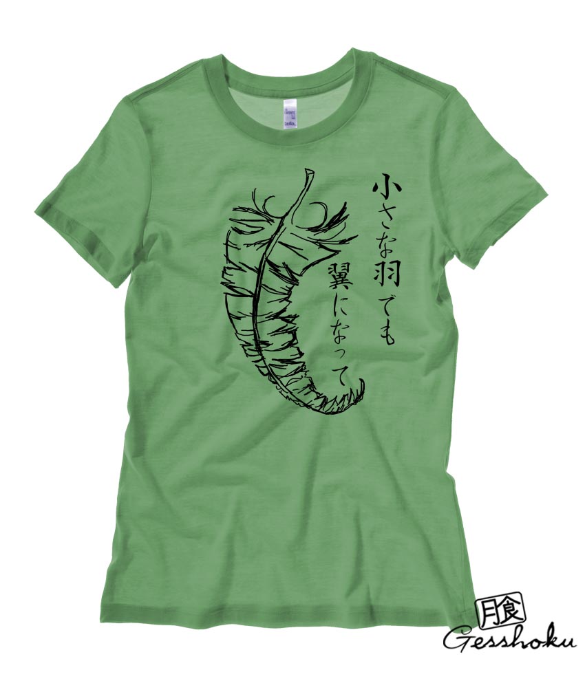 Chiisana Hane Feathers Ladies T-shirt - Leaf Green