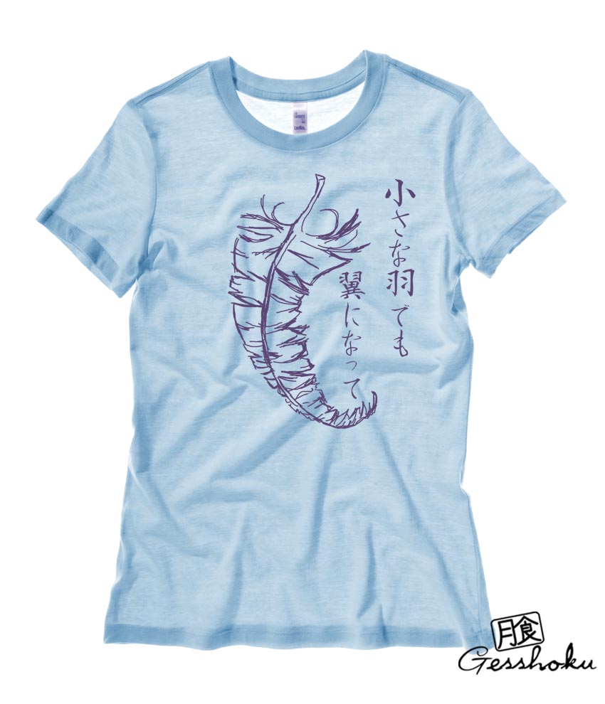 Chiisana Hane Feathers Ladies T-shirt - Light Blue