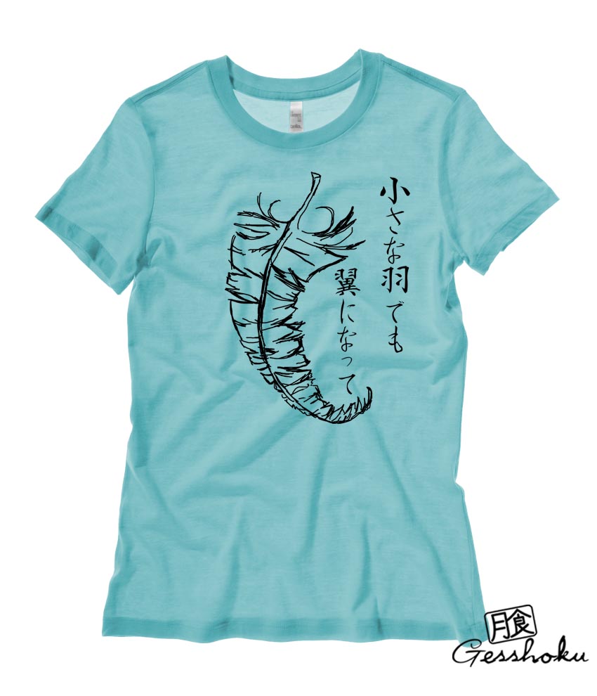 Chiisana Hane Feathers Ladies T-shirt - Teal
