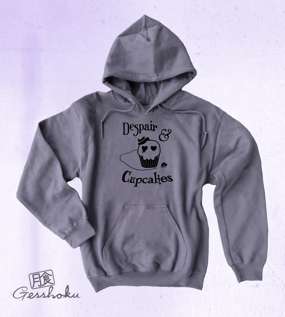 Despair and Cupcakes Pullover Hoodie - Charcoal Grey