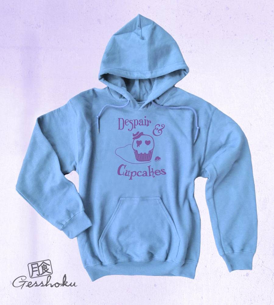 Despair and Cupcakes Pullover Hoodie - Light Blue