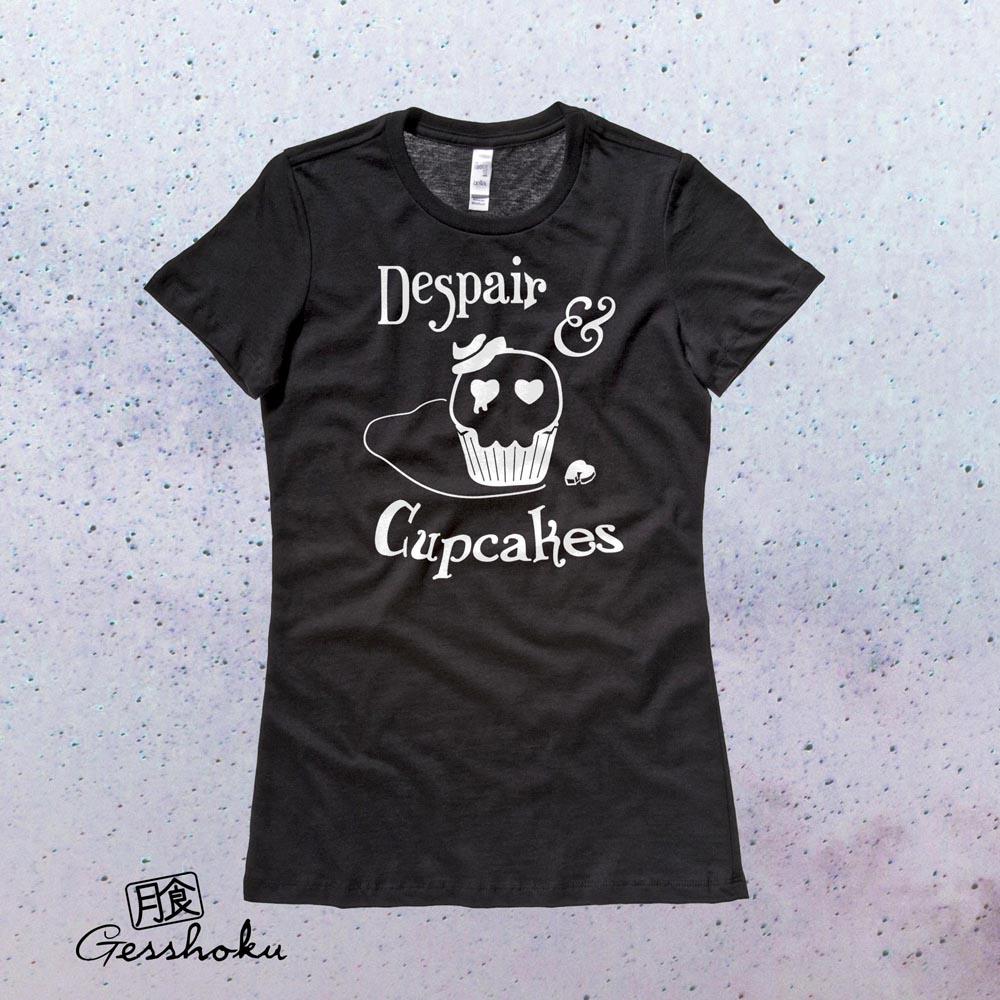 Despair and Cupcakes Ladies T-shirt - Black
