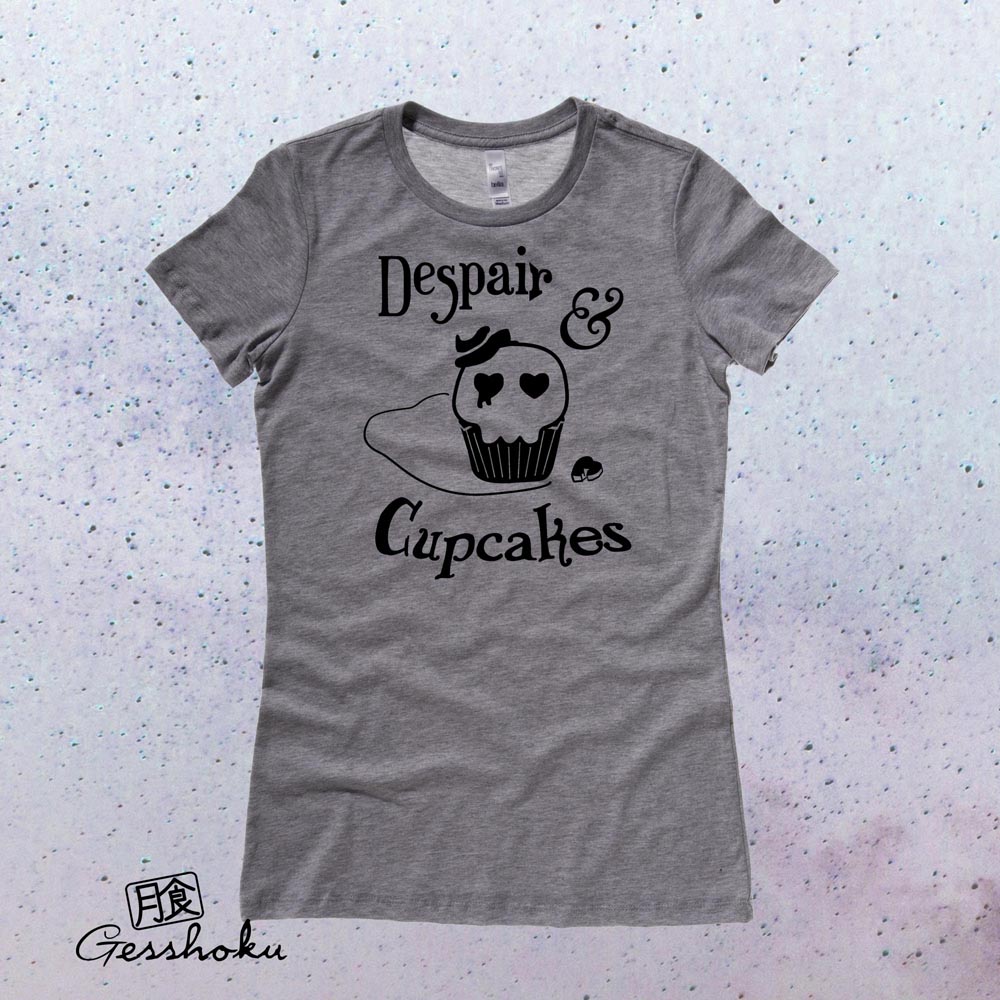 Despair and Cupcakes Ladies T-shirt - Deep Heather Grey