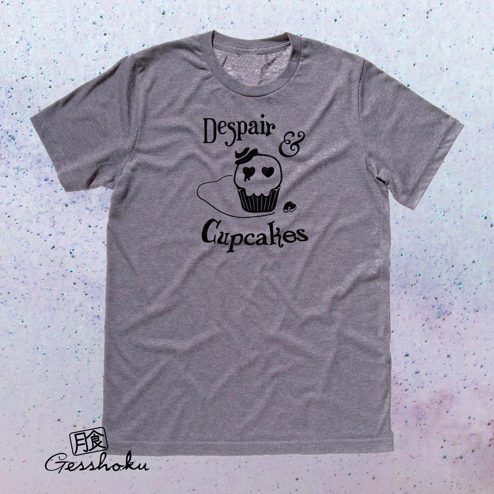 Despair and Cupcakes T-shirt - Charcoal Grey
