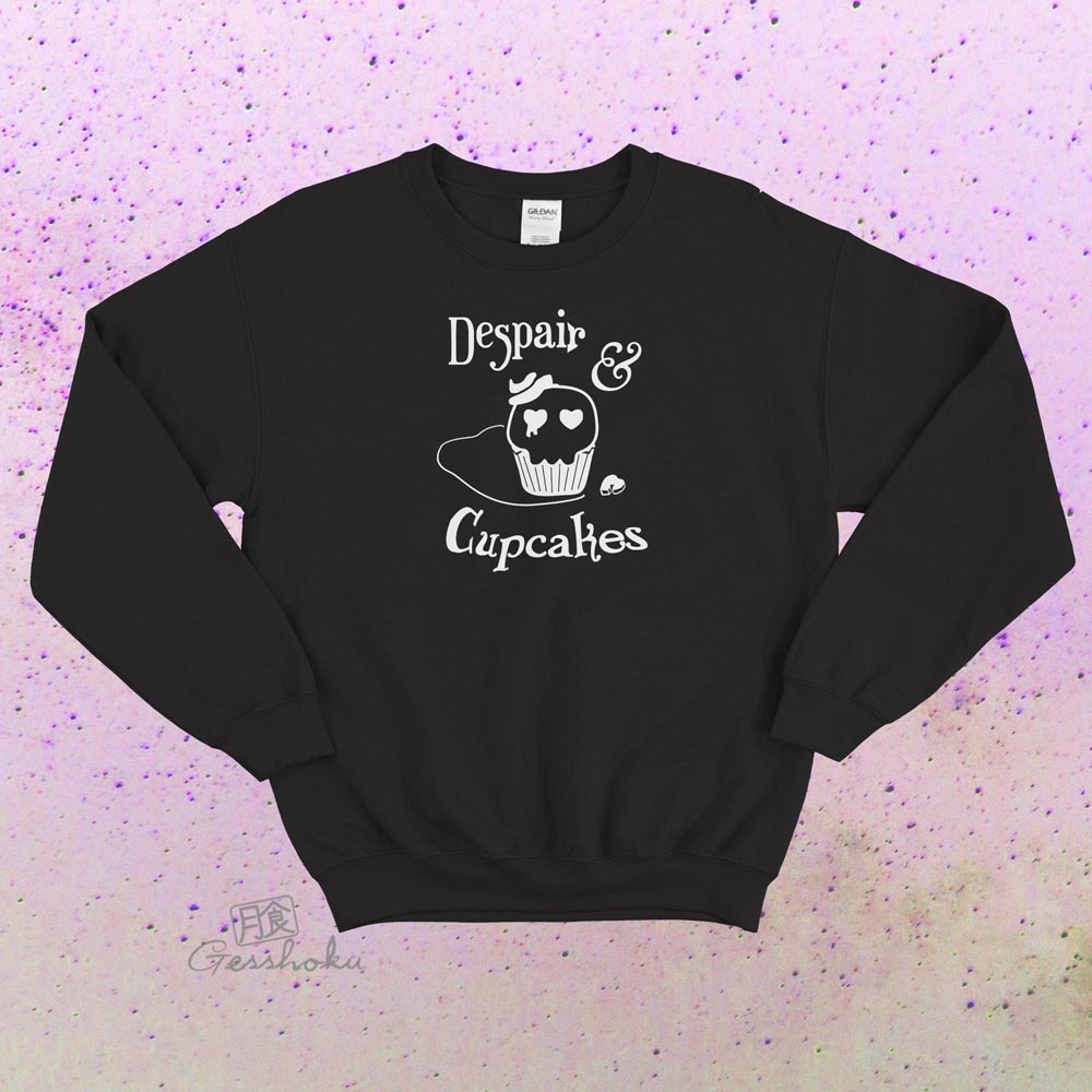 Despair and Cupcakes Crewneck Sweatshirt - Black