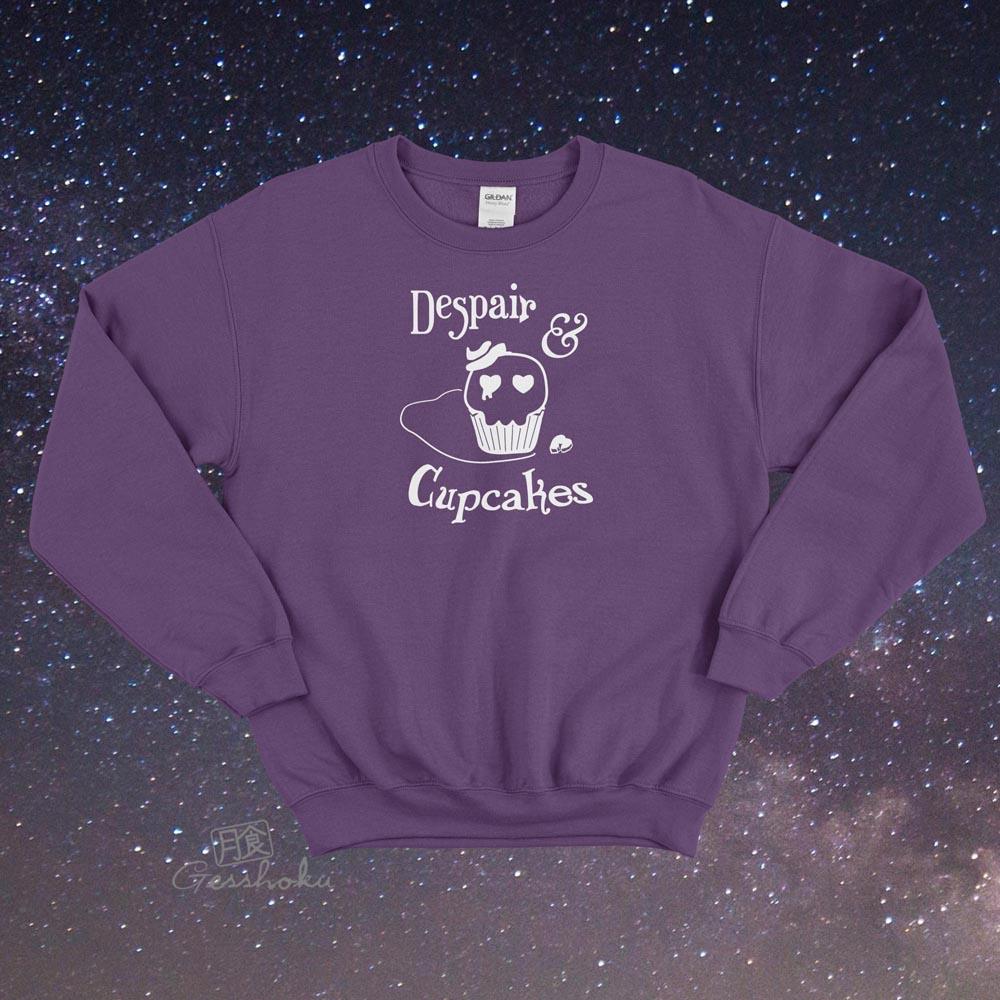 Despair and Cupcakes Crewneck Sweatshirt - Purple