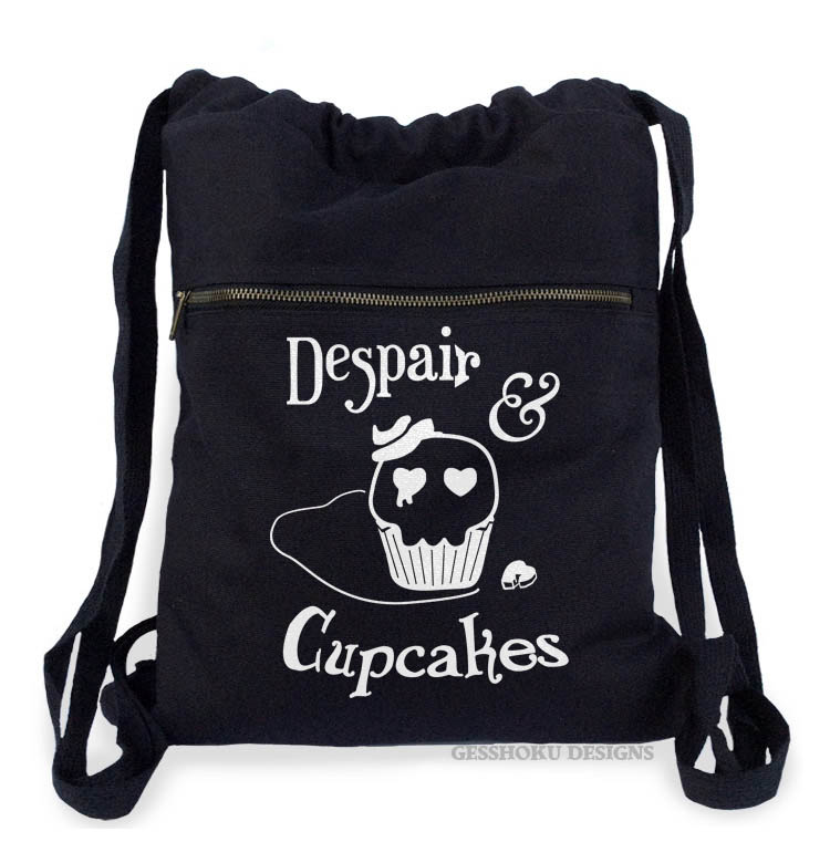 Despair and Cupcakes Cinch Backpack - Black