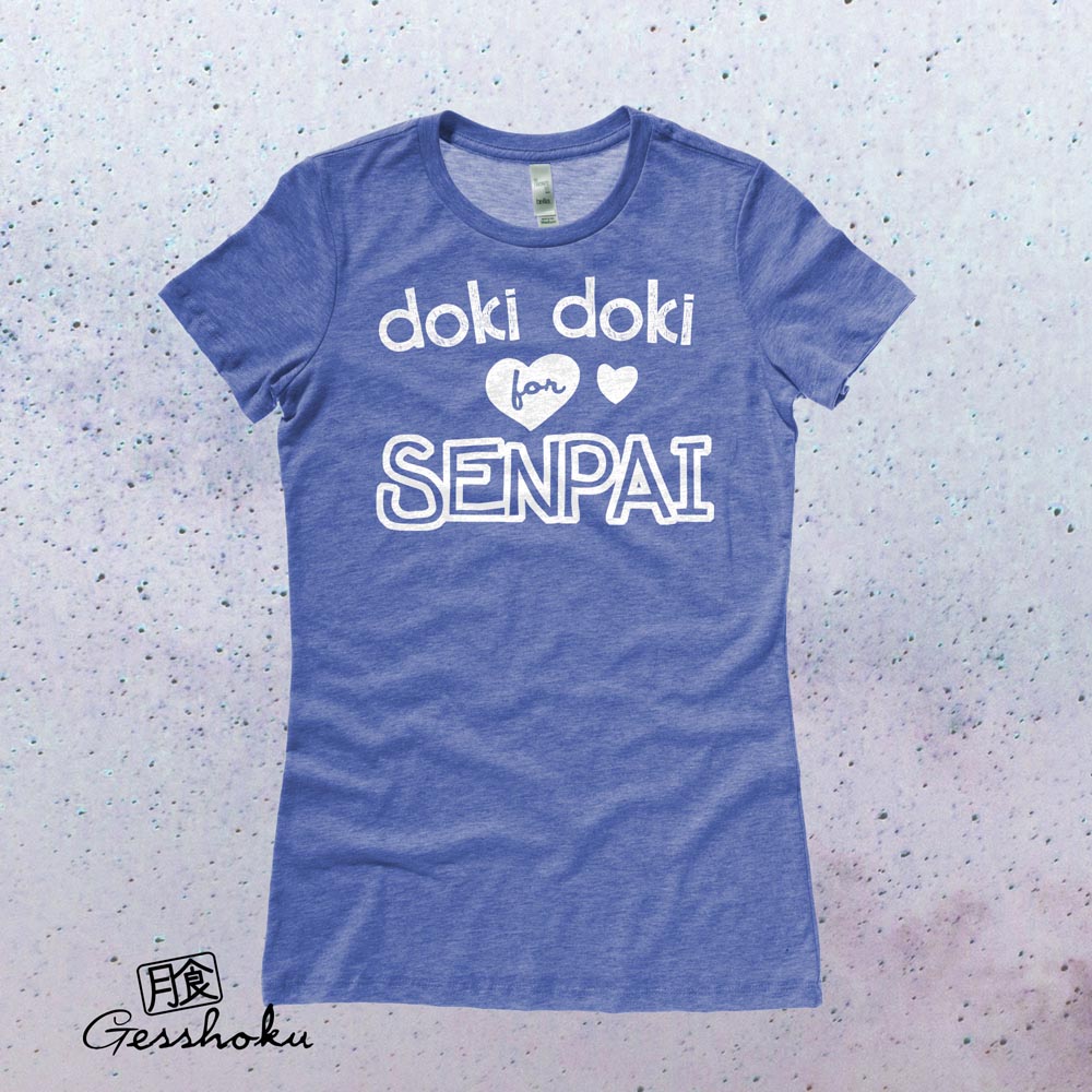 Doki Doki for Senpai Ladies T-shirt - Heather Royal Blue