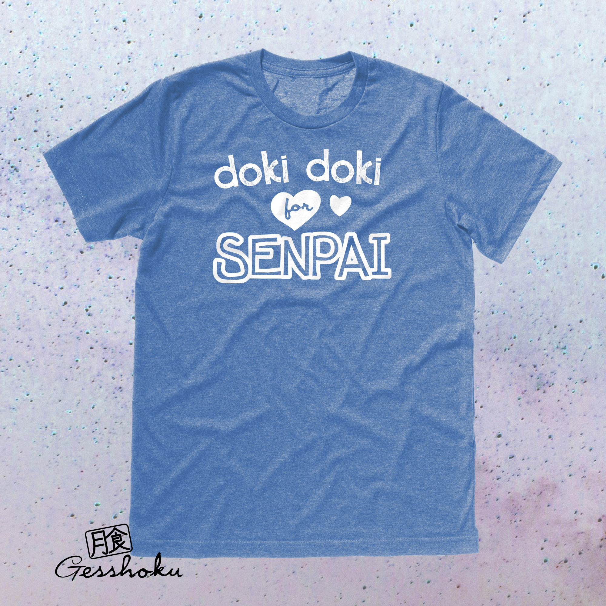 Doki Doki for Senpai T-shirt - Heather Royal Blue