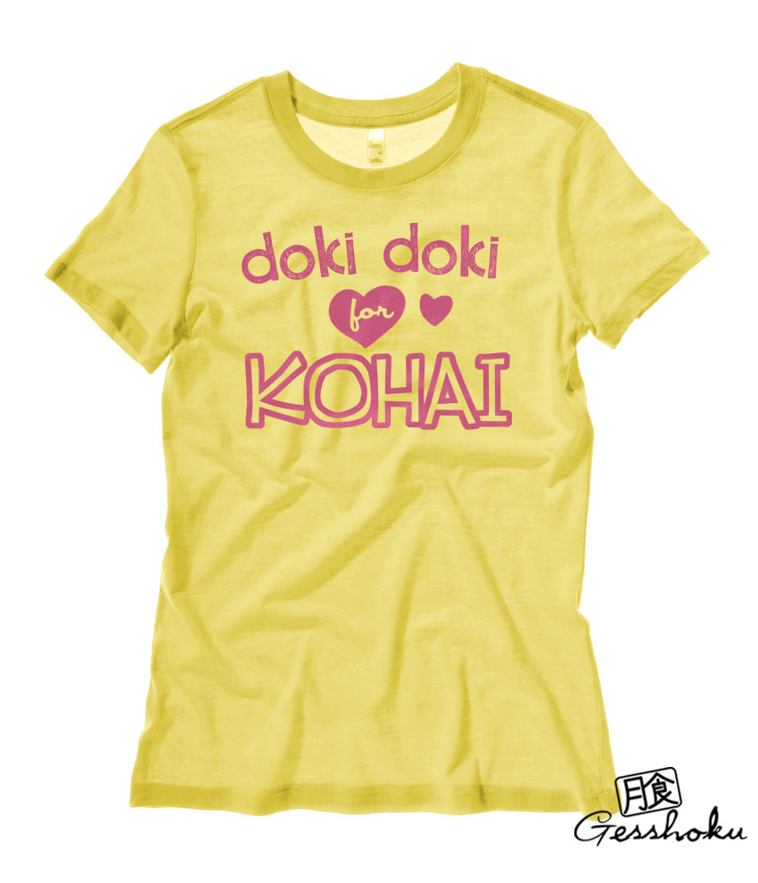 Doki Doki for Kohai Ladies T-shirt - Yellow