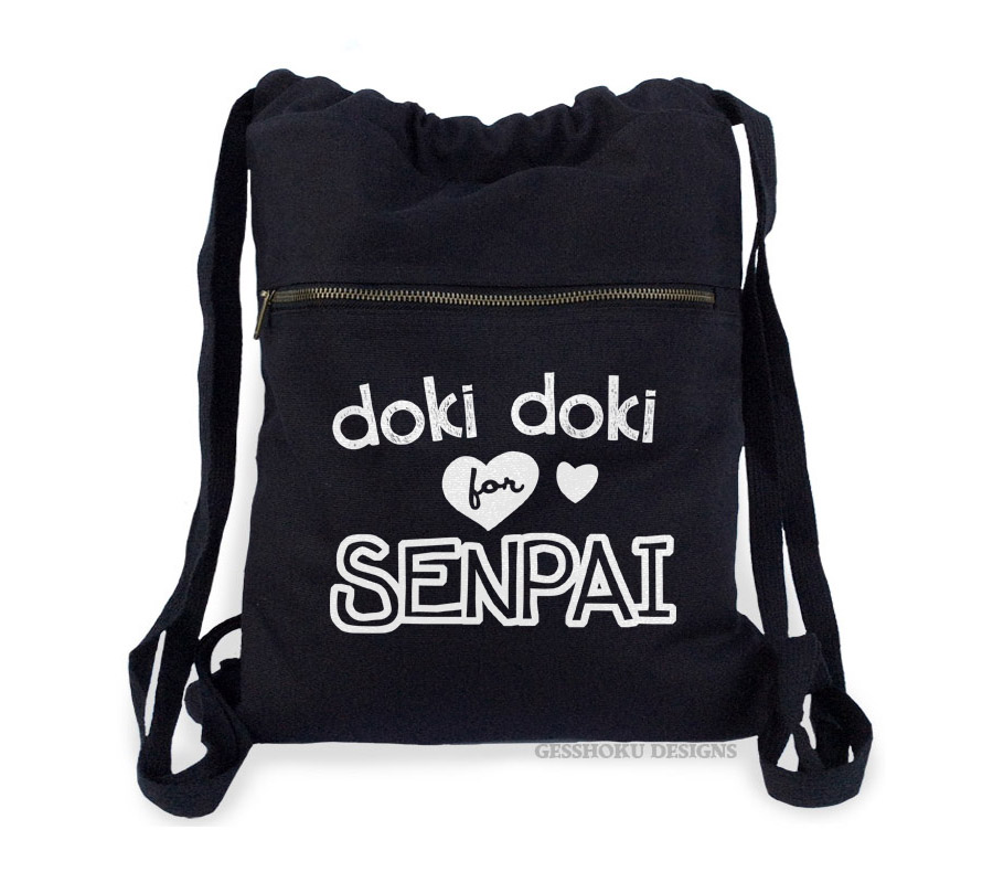 Doki Doki for Senpai Cinch Backpack - Black